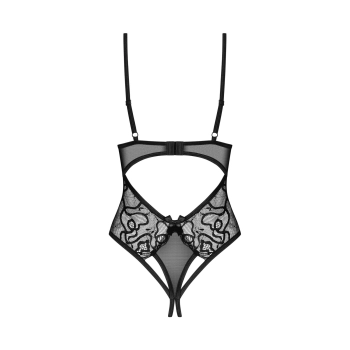 Body otwarte Obsessive Blomentis czarne XS/S