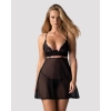 Babydoll Obsessive Nutris koronkowy z stringami M/L