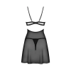 Babydoll Obsessive Nutris koronkowy z stringami M/L