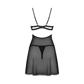 Babydoll Obsessive Nutris koronkowy z stringami M/L