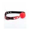 Knebel kulkowy silikonowy Argus czerwony panterka 4 cm