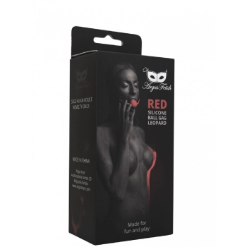 Knebel kulkowy silikonowy Argus czerwony panterka 4 cm