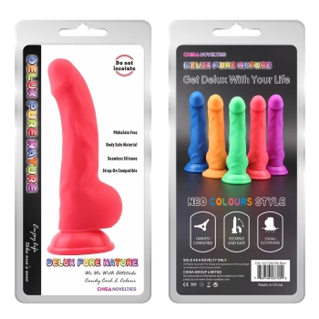 Dildo analne realistyczne Carl.L czerwone silikonowe 22 cm z przyssawką