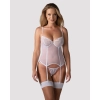 Gorset i stringi Obsessive Alissium biały M/L