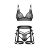 Komplet bielizny z uprzężą Blomentis Obsessive czarny M/L