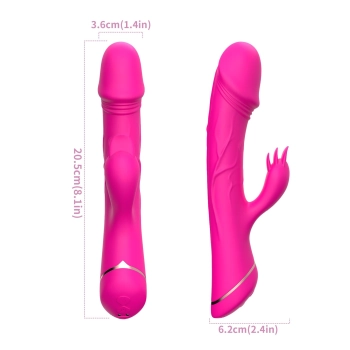 Wibrator króliczek Rubberco silikonowy różowoczerwony 9 wibracji