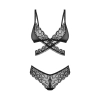 Komplet bielizny Obsessive Blomentis czarny XL 2XL