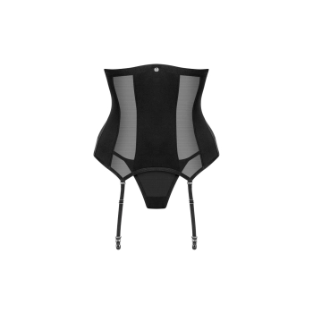 Erotyczny gorset z fiszbinami i stringi Obsessive Chic Amoria czarne M/L
