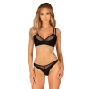 Dwuczęściowy komplet bielizny Obsessive Nesari czarny M/L