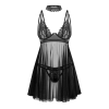 Babydoll koronkowy z stringami i chokerem Donarella Obsessive XS/S
