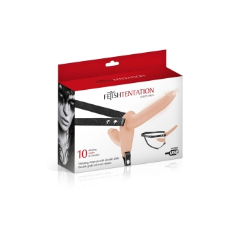 Podwójny wibrujący strap-on Fetish Tentation USB