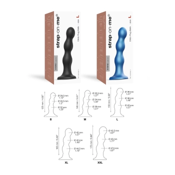 Dildo plug z kulkami Strap on me czarny XXL