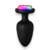 Wibrujący korek analny zdalny Power Escorts czarny silikonowy USB 10 cm