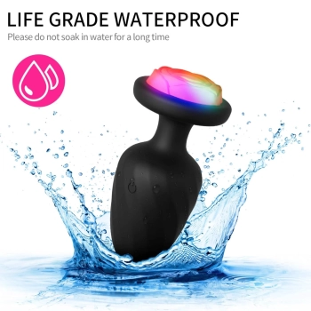 Wibrujący korek analny zdalny Power Escorts czarny silikonowy USB 10 cm