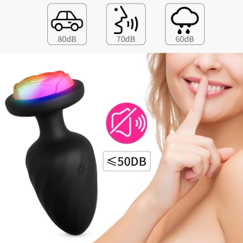 Wibrujący korek analny zdalny Power Escorts czarny silikonowy USB 10 cm