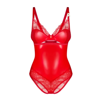 Body koronkowe Aliosa Obsessive czerwone 2XL/3XL