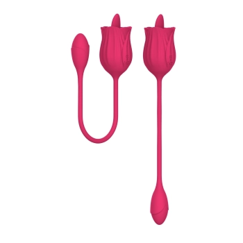 Stymulator liżący z wibrującym jajkiem silikonowy USB B Series Magic