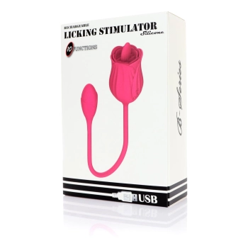 Stymulator liżący z wibrującym jajkiem silikonowy USB B Series Magic