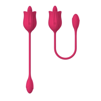 Stymulator liżący z wibrującym jajkiem silikonowy USB B Series Magic