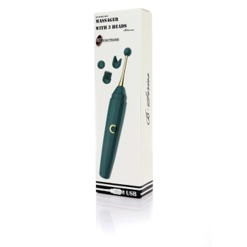 Stymulator silikonowy z 3 końcówkami B Series Magic USB 10 funkcji