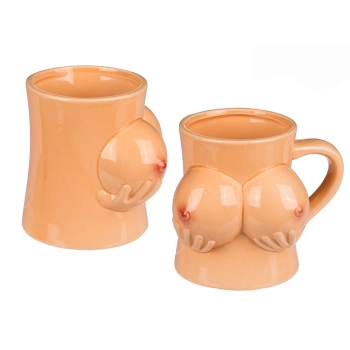 Kubek ceramiczny z piersiami Grajmy razem