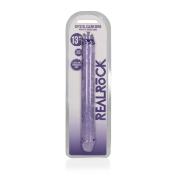 Podwójne dildo realistyczne RealRock przezroczyste 34 cm