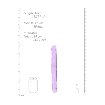 Podwójne dildo realistyczne RealRock przezroczyste 34 cm