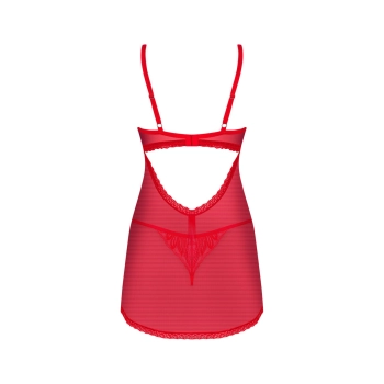 Babydoll i stringi Obsessive Chilisa czerwony XS/S