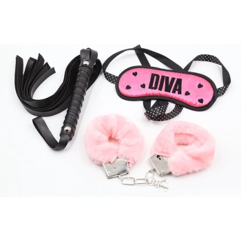 Zestaw bondage Fetish Fever 3 elementy różowo czarny