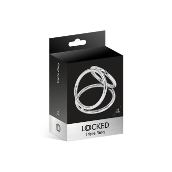 Pierścień erekcyjny potrójny Locked ze stali 45 32 37 mm