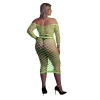 Neonowy komplet bielizny Ouch top z rękawem i spódnica XL XXXXL