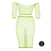 Neonowy komplet bielizny Ouch top z rękawem i spódnica XL XXXXL
