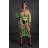 Neonowy komplet bielizny Ouch top z rękawem i spódnica XL XXXXL