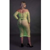 Neonowy komplet bielizny Ouch top z rękawem i spódnica XL XXXXL
