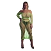 Neonowy komplet bielizny Ouch top z rękawem i spódnica XL XXXXL