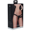 Strap on silikonowy Ouch z podwójnym dildo regulowany czarny