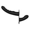 Strap on silikonowy Ouch z podwójnym dildo regulowany czarny