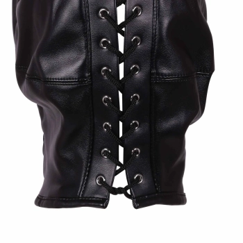 Maska BDSM z blond kucykiem Ouch! czarna 55 cm