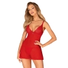 Czerwony babydoll z stringami Obsessive Chilisa M/L
