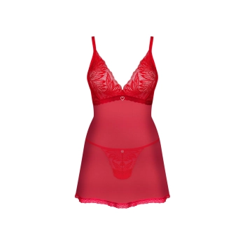 Czerwony babydoll z stringami Obsessive Chilisa M/L
