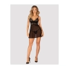 Babydoll i stringi Obsessive Chemeris czarny M/L