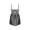 Babydoll i stringi Obsessive Chemeris czarny M/L