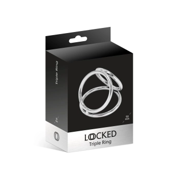 Pierścień erekcyjny Triple Ring Locked stal nierdzewna 50 37 45 mm