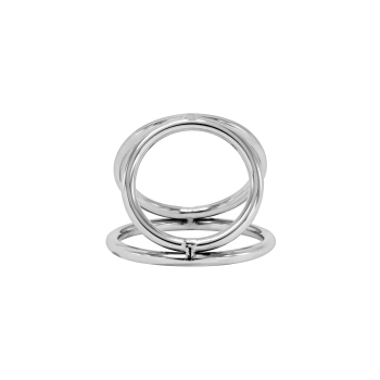 Pierścień erekcyjny Triple Ring Locked stal nierdzewna 50 37 45 mm