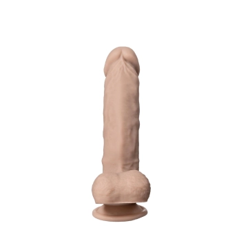 Dildo realistyczne Silexd Real Skin Model 1 z jajkami 23 cm jasne