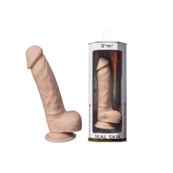 Dildo realistyczne Silexd Real Skin Model 1 z jajkami 23 cm jasne