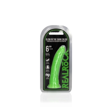 Dildo realistyczne RealRock świecące w ciemności z przyssawką 15,5 cm