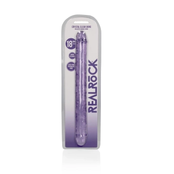 Podwójne dildo realistyczne RealRock przezroczyste 45 cm