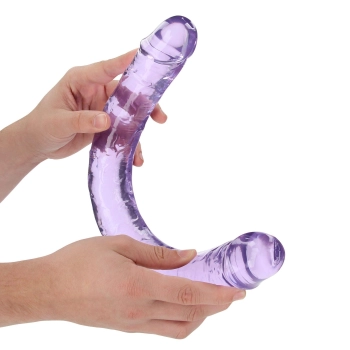 Podwójne dildo realistyczne RealRock przezroczyste 45 cm