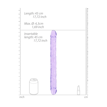 Podwójne dildo realistyczne RealRock przezroczyste 45 cm